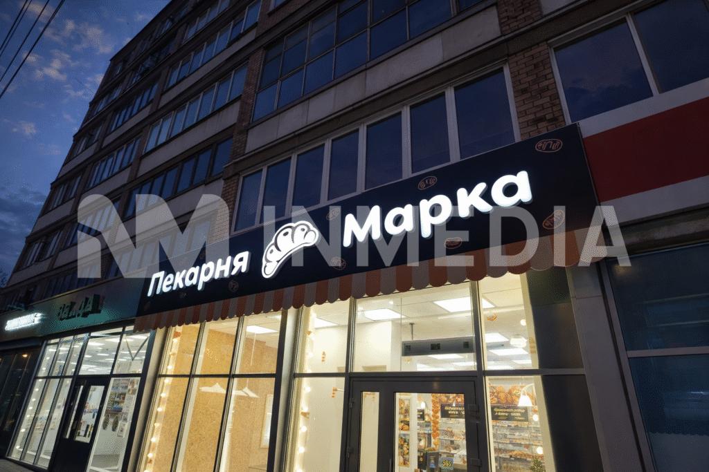 Световые буквы с несветовым бортом